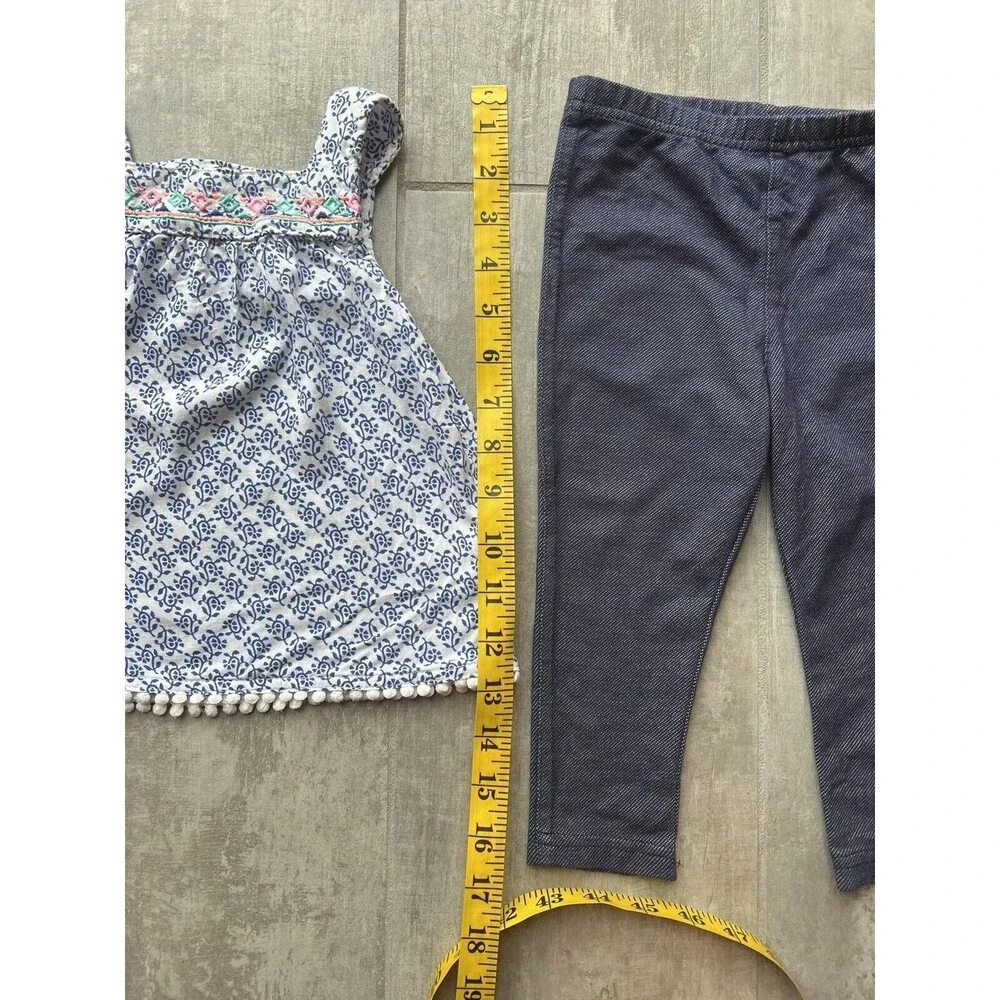 Baby Toddler Girl 2 Piece Outfit Set Sleeveless Top & Leggings 24M 2T Cute Sweet